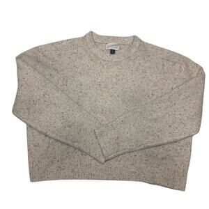 Universal Thread Sweater Womens Size S Beige Speckled Knit Cropped Crew